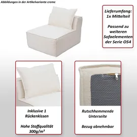 MCW Lounge-Sessel Stoff/Textil 75 x 63 x 97 cm Creme mit Kissen