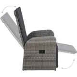vidaXL 3-tlg. Bistro-Set mit Auflagen Poly Rattan Grau