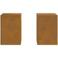 VidaXL Outdoor-Pflanzensäulen 2 Stk. 24x24x35 cm Cortenstahl