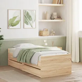 vidaXL Bettgestell 90 x 200 cm Braun