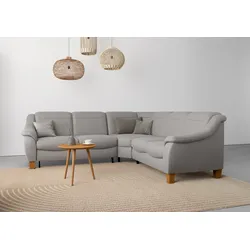 Ecksofa HOME AFFAIRE "Caldera L-Form", grau, B:270cm T:250cm, 100% Polyester, Sofas, Federkern, wahlweise mit Kopfteilverstellung, Bettfunktion, Bettkasten