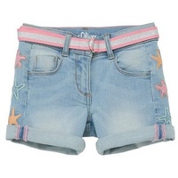 s.Oliver Junior Girls 2130048 Jeans Short mit Embroidery und Gürtel, blau 116/REG