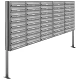 AL Briefkastensysteme 45 Fächer Premium Edelstahl Stand Briefkasten Anlage für Post A4 modern, robust, wetterfest, Artikelnummer: 132V45S5