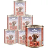 Dehner Premium Hundefutter Junior Nassfutter getreidefrei Rind Geflügel 6 x 800 g