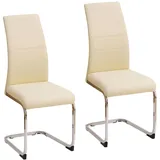 Hti-Living Schwingstuhl SallyC Kunstleder beige 2er Set