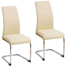 Hti-Living Schwingstuhl SallyC Kunstleder beige 2er Set