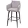 Proregal Barhocker mit Lehne Sitzhöhe 74 cm Stoff/Textil Hellgrau