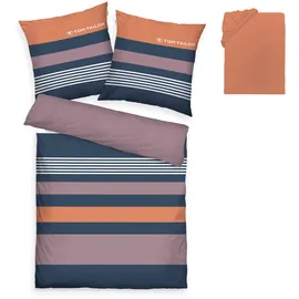 Tom Tailor Carl Renforcé navy/mauve 155 x 220 cm + 80 x 80 cm inkl. Spannbettlaken