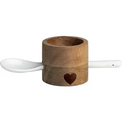 räder Dining Eierbecher-Set rund Herz Akazienholz 0012341