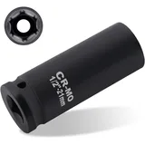 BEASAFY 21 nuss 1/2 zoll Radwechsel Schlagschrauber Nüsse, CR-MO Kraft Stecknuss, 1/2-inch Drive 6 Point Schlagschrauber Zubehör, Schlagschraubereinsatz Satz 1/2 zoll für Alufelgen Radwechsel