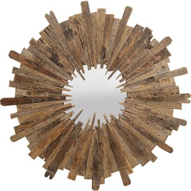 Kare Design Spiegel Bastidon, Holz Rahmen, Braun, 120 x 120 x 3 cm