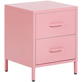 Beliani Nachtschrank Malavi 43 x 40 x 55 cm Rosa