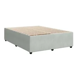 vidaXL Boxspringbett mit Matratze Hellgrau 160x200 cm Samt