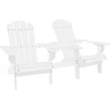 Adirondack-gartenstühle Mit Tisch Massivholz Tanne Weiß