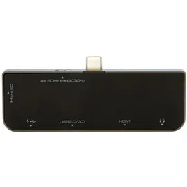 Exsys EX-1222HM 5in1 USB-C Mini Dock (USB-C, 5 Ports), Dockingstation + USB Hub, Grau