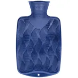 Fashy kleine Wärmflasche mit 3D Oberfläche, 6404, 0,8 L, Blau