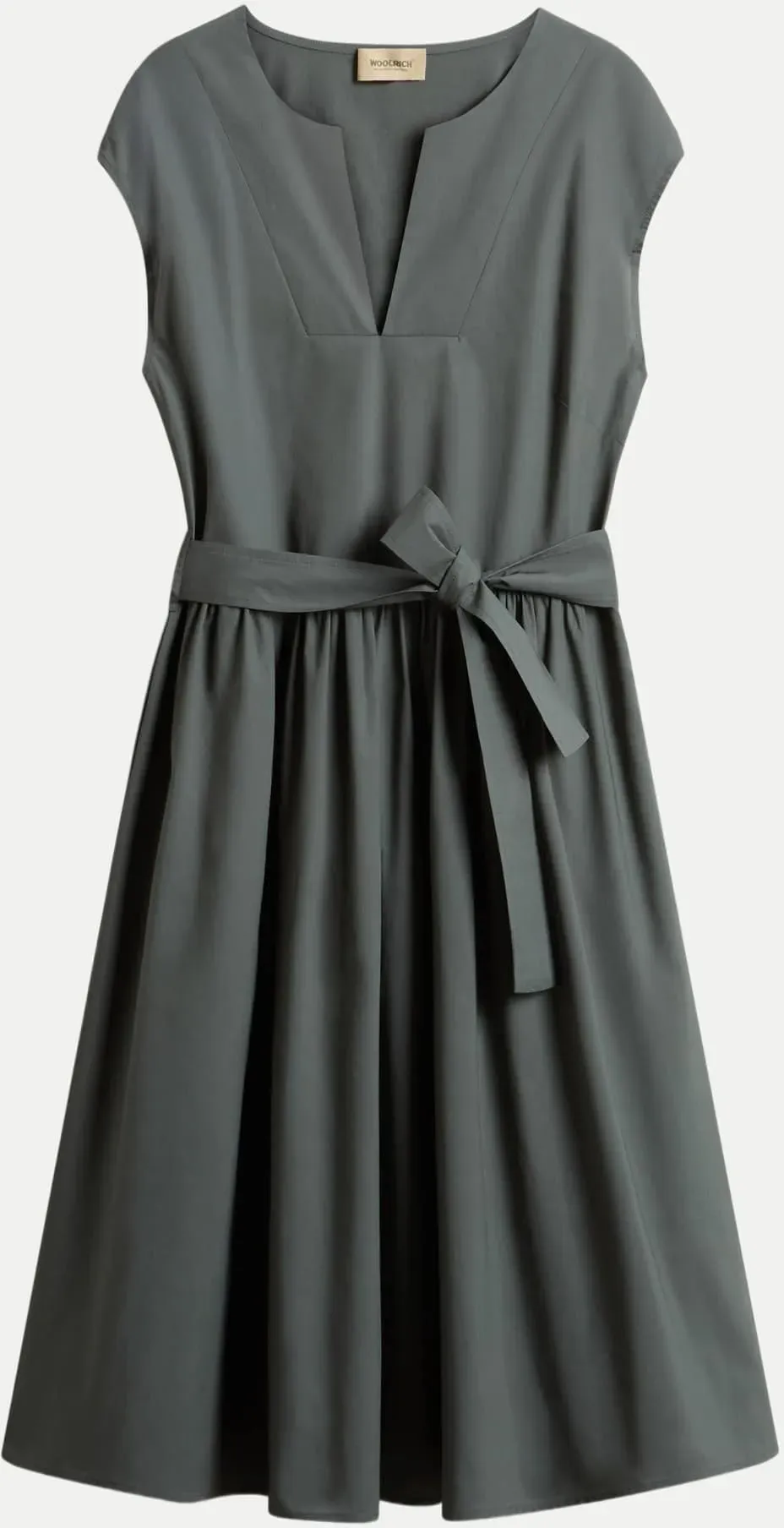 Kurzes Kleid aus Popeline Grün L