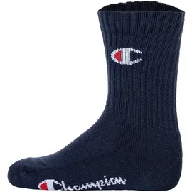Champion Kinder Socken, 6er Pack - Crew Socken, einfarbig, Blau/Weiß/Grau 27-30