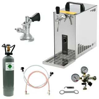 bietal® Bierzapfanlage 35 Liter/h Durchlaufkühler SET - KEG Flach - CO2 2 kg