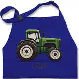 Kinderschürze Schürze Kinder Jungen Mädchen - Traktor mit Name personalisiert I Landwirte Geschenk Landwirt I Traktoren Geschenke Trecker I Landwirtschaft - 2-6 Jahre - Royalblau - kochschürze - 2-6 Jahre