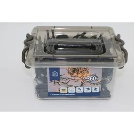 Buri LED Cluster-Lichterkette 360 LEDs Büschellichterkette Weihnachtsbeleuchtung Außenbeleuchtung Balkon Garten Dekoration Beleuchtung - Schwarz