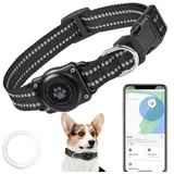 JIARUI Hund GPS Tracker (1 Pack), Mini GPS Tracker Ohne ABO für Hunde, (nur IOS) mi t wasserdichte Reflektierendes GPS Hunde Tracker Halsbänder, Tracking Standort von Haustieren A