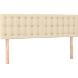 vidaXL Boxspringbett mit Matratze Creme 140x200 cm Stoff