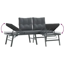 vidaXL Gartenbank 58 x 114 x 76 cm schwarz 2 St.