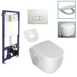 Aloni Wand / Hänge WC Toilette Softclose-Deckel Vorwandelement Betätigungsplatte