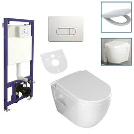 Aloni Wand / Hänge WC Toilette Softclose-Deckel Vorwandelement Betätigungsplatte