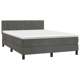 vidaXL Boxspringbett 140 x 200 cm Dunkelgrau