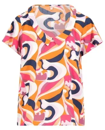 Blutsgeschwister Sommerbluse Feed the Birds - romantic colour waves XL