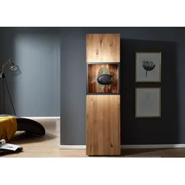 Massivmoebel24 Vitrine Wild-/Zerreiche 50 x 43 x 180 cm Natur Geölt