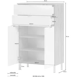Germania GW-Mauresa Badkommode 60 x 97 x 34 cm Weiß
