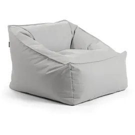 mokebo Gartensessel 'Der Sunnyboy' Made in Germany, Outdoor Sitzsack, Bean Bag mit Füllung, als Liegekissen, Gartenliege, Relaxliege, Bodenkissen oder Liege in Hellgrau