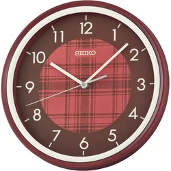 Wanduhr SEIKO, rot, Wanduhren, H: 4,5cm, Quarzuhr, Küche, Wohnzimmer, Esszimmer, Arbeitszimmer