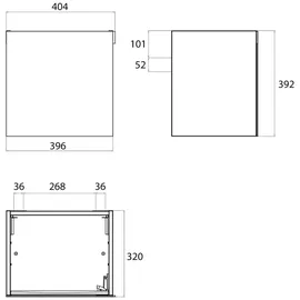 EMCO Waschtisch-Unterschrank 39,6 x 39,2 x 32 cm Optiwhite