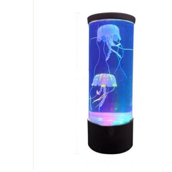 GelldG Lavalampen LED Fantasy Quallen Lavalampe, Runde echte Quallen Aquarium Lampe schwarz
