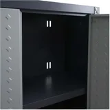 MCW Hängeschrank MCW-O52, Wandschrank Lagerschrank Bücherschrank, abschließbar Stahl 77x77x31cm ~ hellgrau/dunkelgrau