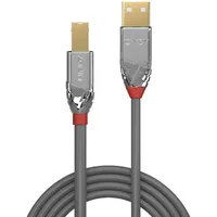 Lindy USB-Kabel USB 2.0 USB-A Stecker, USB-B Stecker 1.00m Grau 36641