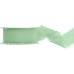 PartyDeco Chiffonband 4cm x 10m weich fließend - Stoffband zum Dekorieren Nähen Dekoband Hochzeitsdeko Tischdeko Schleifenband Geschenkband Grün