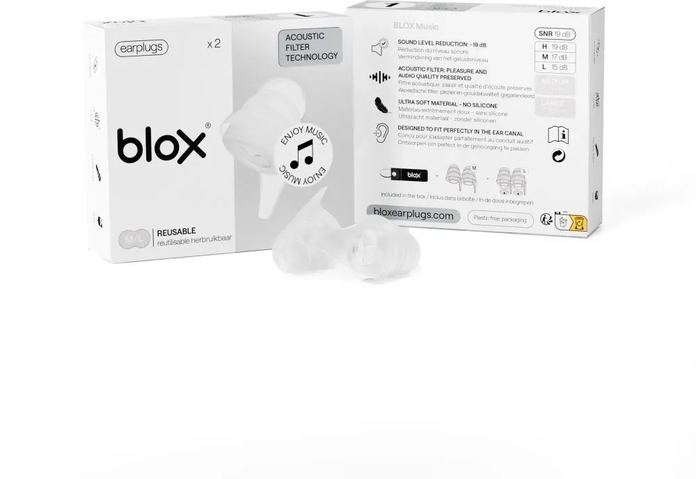 Blox Xperience Music Bouchons Oreille Transparent 2 pc(s) Bouchons d'oreille