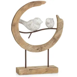 Moritz Skulptur Loving Birds 20 x 33 x 47 cm Vögel Liebe Moderne Dekoration aus Mango-Holz Natur