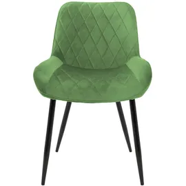 ML-Design 6Er Set Esszimmerstühle Salbei Sitzfläche aus Samt Metallbeine