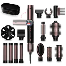 Cecotec Multifunktionaler Luft-Haarstyler – 14 Aufsätze und flexibler Griff AirGlisse 14in1 Flex Black. 1400 W, 110.000 U/min, Coanda-Technologie, Brushless-Motor, Keramik- und Keratinbeschichtung