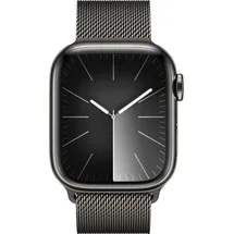 Apple Watch Series 9 GPS + Cellular 41 mm Edelstahlgehäuse graphit, Milanaise Armband graphit M/L
