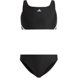 adidas Girl's 3S Bikini Swimsuit, Black/White