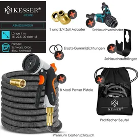 Kesser Premium Gartenschlauch 22,5 m anthrazit