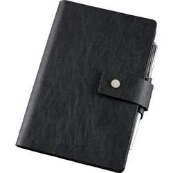 Bind Notizbuch A6 mit Ringmechanik Lederimitat schwarz Packung mit 24 Stück
