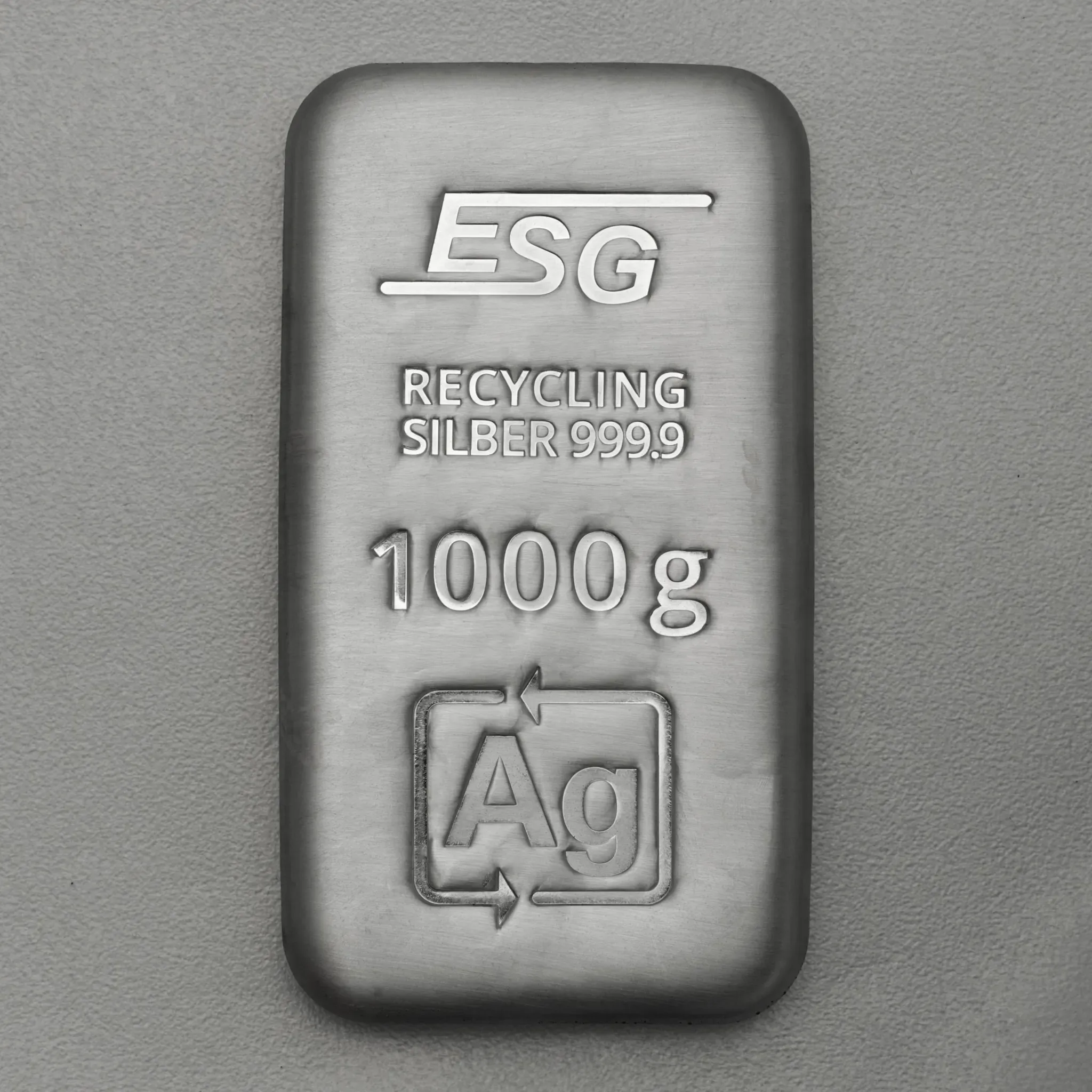 Silberbarren 1000g/1kg ESG gegossen gravierbar Recyclingsilber
